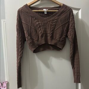 Brown Cable Knit Women's Sweater